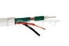 Câble hybride coaxial vidéo KX6 + alimentation gaine ronde souple blanche en c/100m
